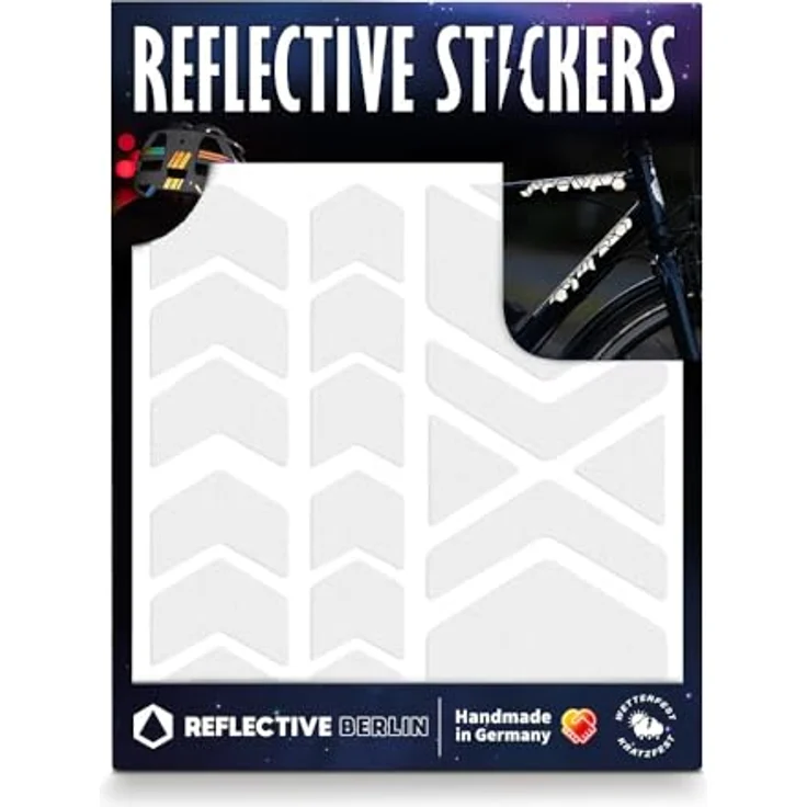 Reflective Berlin Unisex Shapes Reflexaufkleber, Chev White, ultrahoch reflektierend, wasserdicht, kratzfest, Einheitsgröße – Bild 1