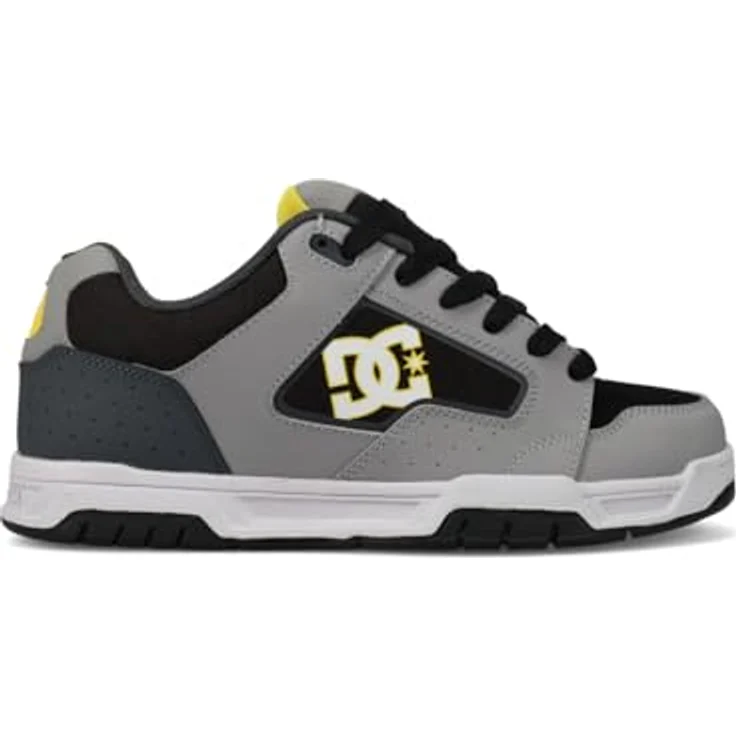 DC Shoes DC Coiler, Lederschuhe für Herren mit atmungsaktivem Mesh-Obermaterial, grau-schwarz, Größe 11 (UK) / 46 (EU) / 12 (US) – Bild 1