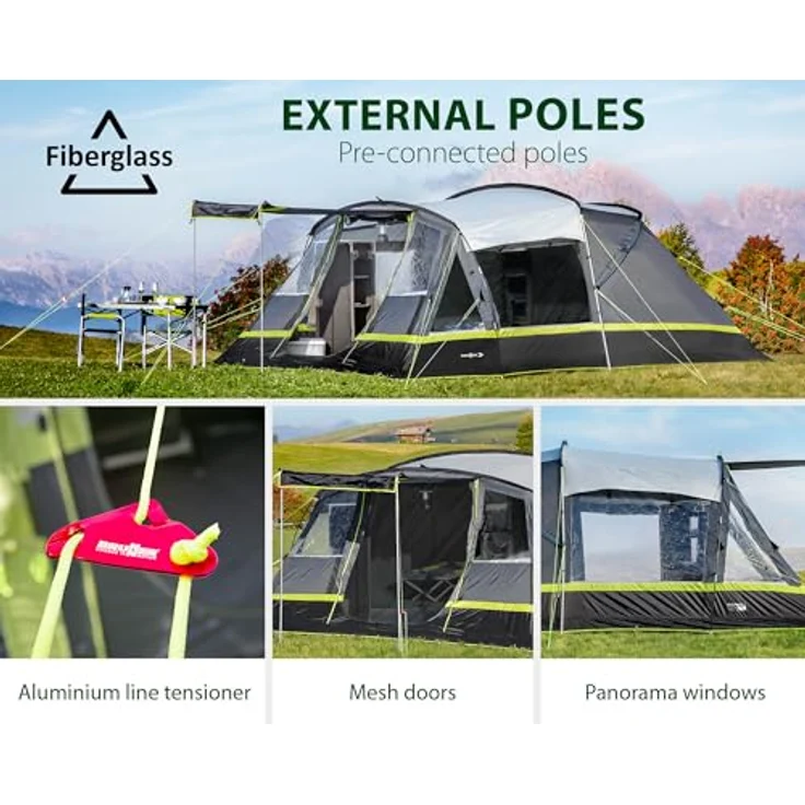 Brunner Tunnelzelt, 5-Personen Familienzelt mit 18 kg Gewicht und eingenähter Bodenwanne aus robustem PE-Material – Bild 8