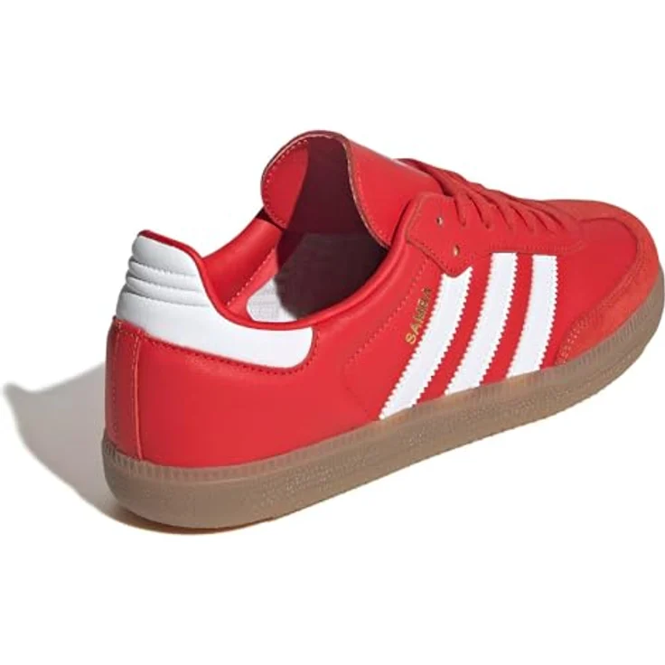 adidas Samba FC Bayern, Laufschuhe aus Leder mit Vereinslogo in Rot und Weiß, EU 46 – Bild 5