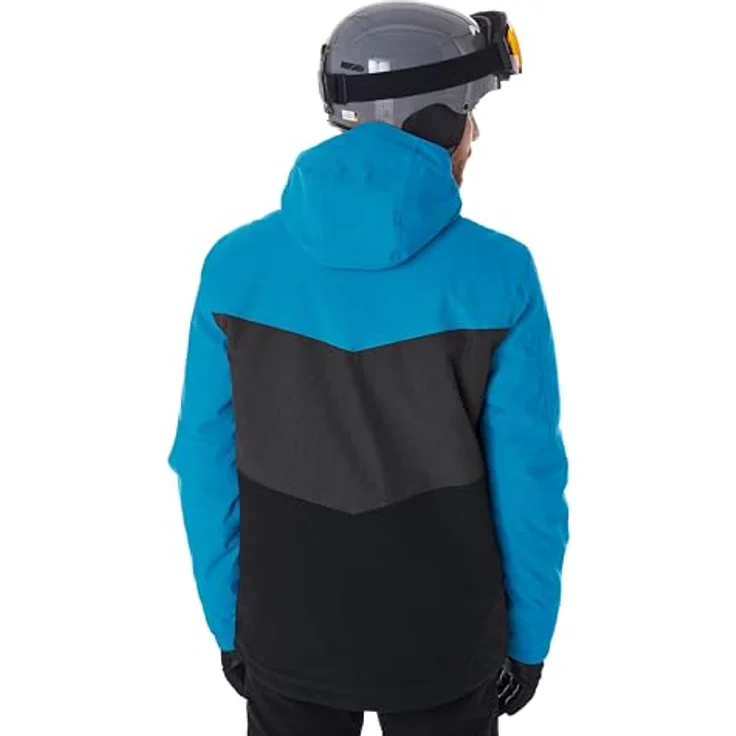 KILLTEC KSW 45 MN SKI JCKT, atmungsaktive und wasserdichte Skijacke mit 10.000 mm Wassersäule, Colourblock Design, schwarz blau, XXL – Bild 2