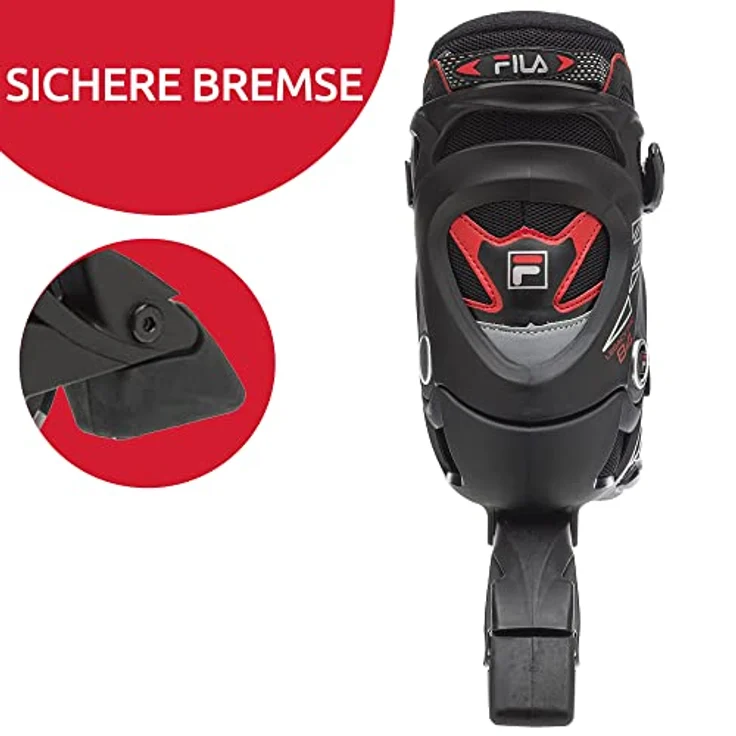 FILA Inline Skate Legacy Pro 84, Herren Inlineskates mit 100 mm Rollen, 84 A Härte, ABEC 7 Kugellager, stabiler Alu-Schiene, Schwarz/Rot – Bild 6