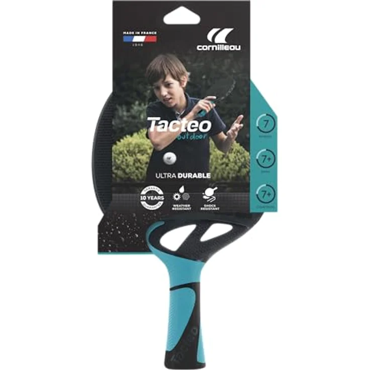 Cornilleau Tacteo 50, Tischtennisschläger für Outdoor, schwarz-blau, robust und wetterfest, ergonomischer grip – Bild 3