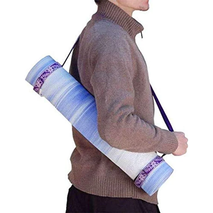 Yoga Trage-Gurt, Nylon-Tragegurt für Yogamatten, leicht & robust, flexibel anpassbar, Yogamatte Haltegurt, Yoga Strap (lila) – Bild 3