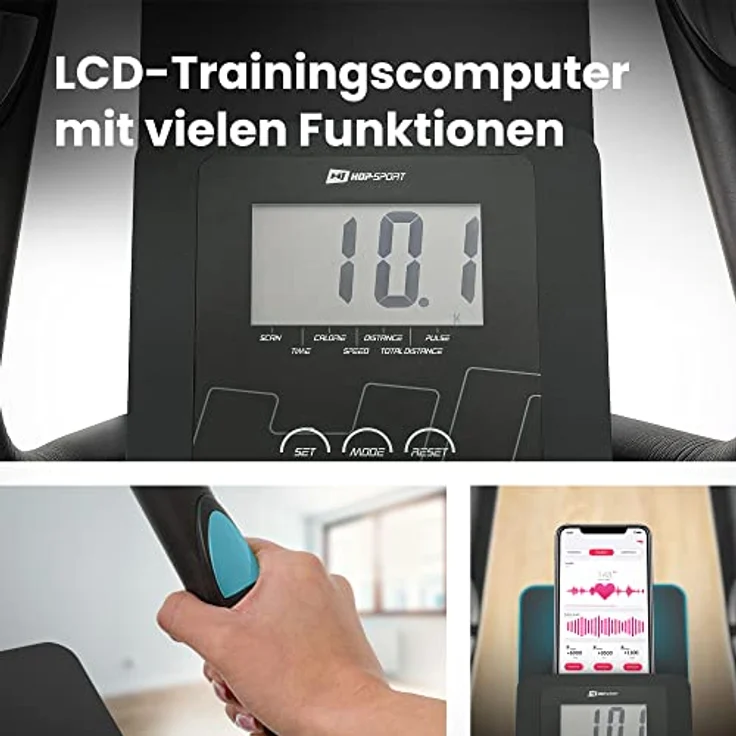 Hop-Sport Cross Stepper für zuhause HS-400B Icon - 2-in-1 Crosstrainer und Stepper mit Trainingscomputer - innovatives Trainingsgerät verbindet das Stepper- und Crosstrainer-Training – Bild 2