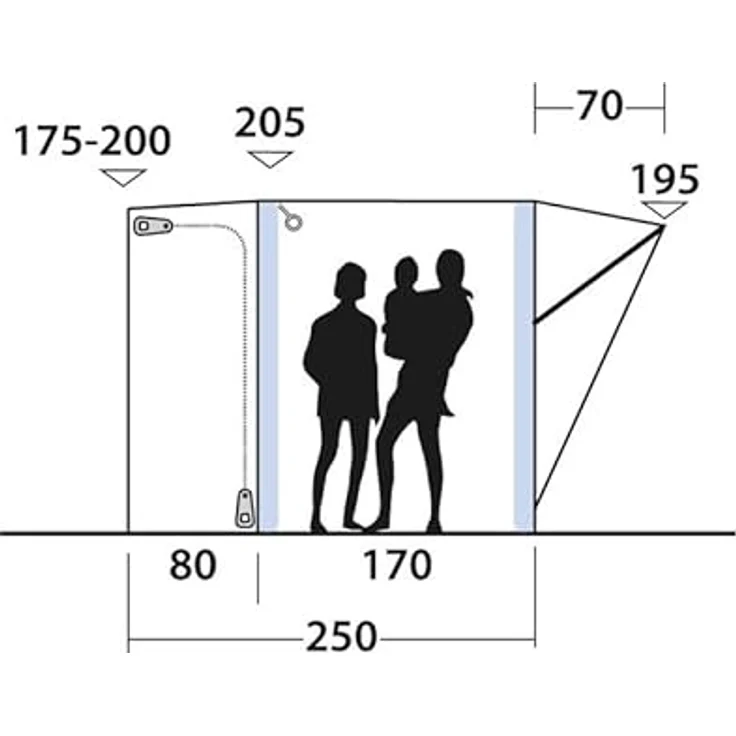 Outwell Santa Monica Air, aufblasbares Vorzelt für Busse, 15 kg, 3000 mm Wassersäule – Bild 7