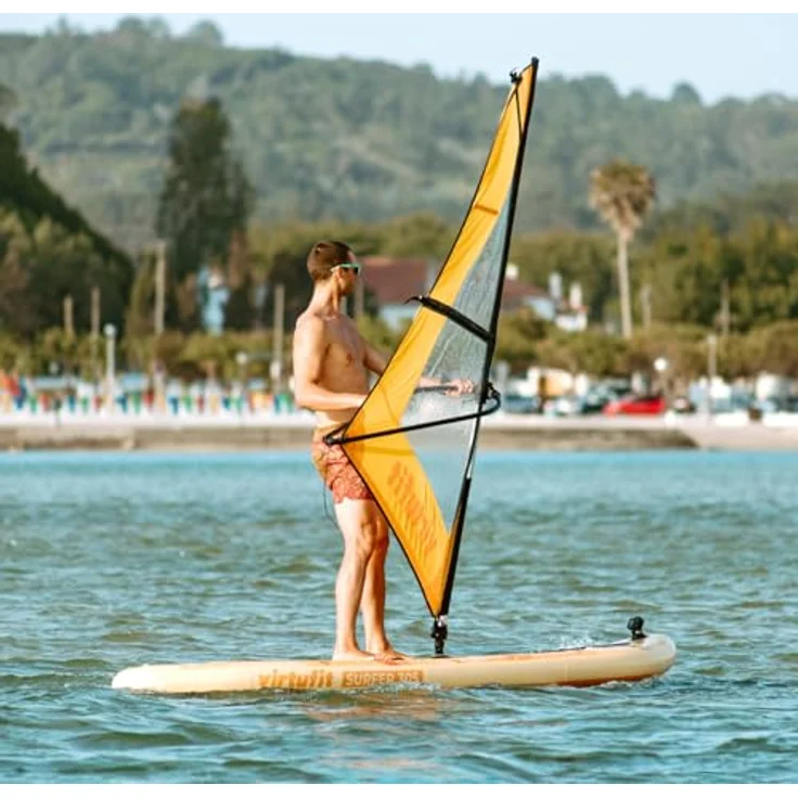 VirtuFit Surfer 305 SUP-Board Schwarz, aufblasbar mit Windsurf-Set und 2 m² Windsegel, max. Tragfähigkeit 180 kg – Bild 3