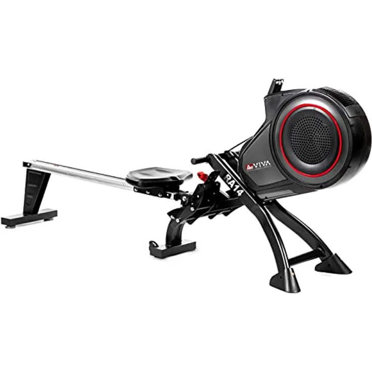 AsVIVA RA14 Rudergerät Magnetic Rower Cardio mit 13kg Schwungmasse, Magnetbremse mit 8 manuelle Widerstandsstufen, Multifunktionscomputer mit Pulsmessung – Bild 4