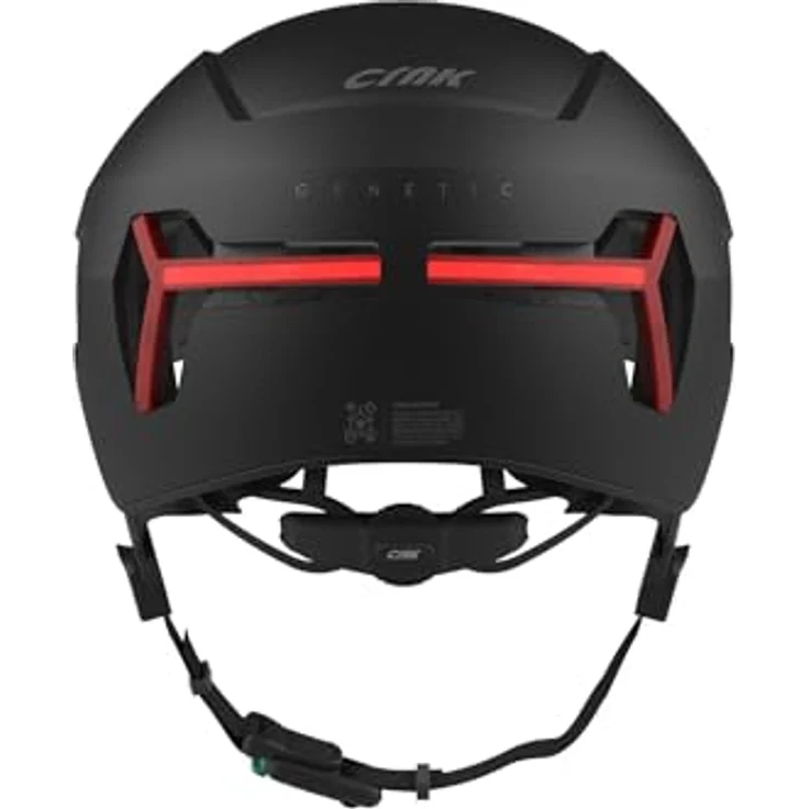 CRNK Genetic Alpha Fahrradhelm, Rennradhelm in Schwarz mit integrierter LED-Beleuchtung und Smart Air EVAC-System, Größe L – Bild 5