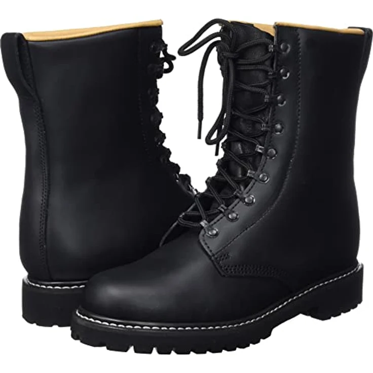 MFH Leder Kampfstiefel, schwarz, waterproof, rutschsichere Sohle, herausnehmbare Innensohle, 9-Loch Schnürung – Bild 7
