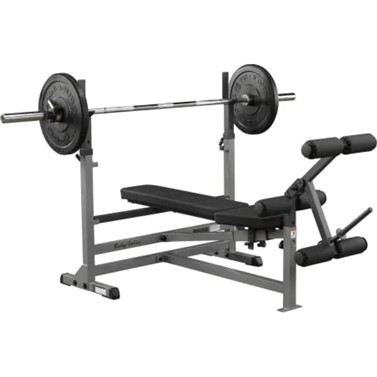Body-Solid GDIB-46 6in1 Langhantelstation | Flachbank | Schrägbank | Negativbank | Nackendrückbank | Beinstrecker | Beinbeuger