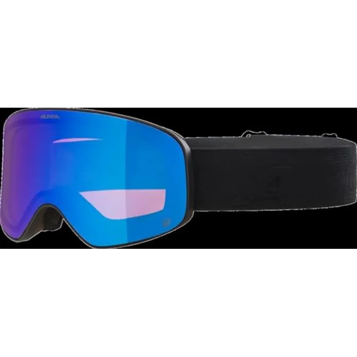 ALPINA LADIS Q, OTG Skibrille mit verspiegelter, kontrastverstärkender Scheibe, 100% UV-Schutz, black matt, One Size