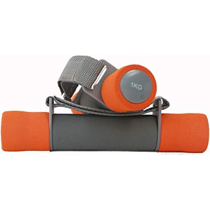 VLFit Langlebig weich Hantel Set mit verstellbaren Griffen - Verschiedene Gewicht Ausführungen (Set mit 2/ Ein Paar) (ORANGE & GRAU - 2 x 1 kg) – Bild 5