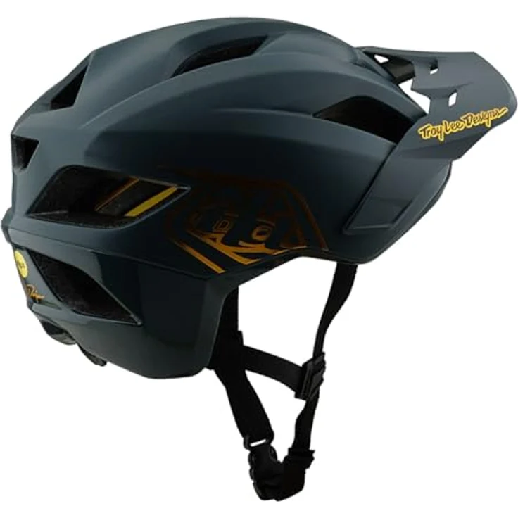 Troy Lee Designs Flowline MIPS Helm, Point, grau/gold, XL/XXL | 60-63cm – Bild 3
