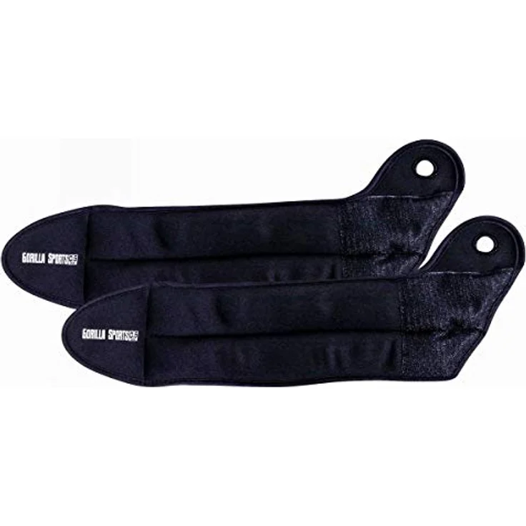 GORILLA SPORTS® Gewichtsmanschetten verstellbar, 2er-Set für Fuß- und Handgelenke, 1 KG (2x0,5 KG), schwarz, mit Daumenschlaufe und Klettverschluss. – Bild 2