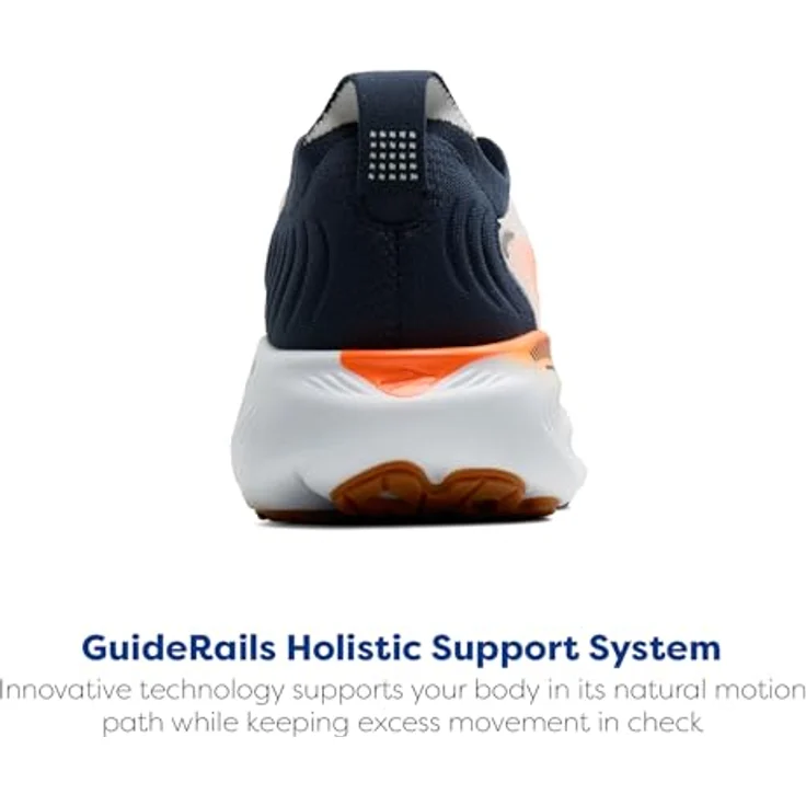 Brooks Adrenaline GTS 25 Herren Laufschuh, Komfortables Design mit DNA LOFT v3-Dämpfung und GuideRails Technologie, White/Spellbound/Orange, Größe 42.5 – Bild 3