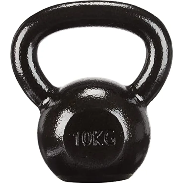 Amazon Basics - Kugelhantel aus Gusseisen, 10 kg, Schwarz