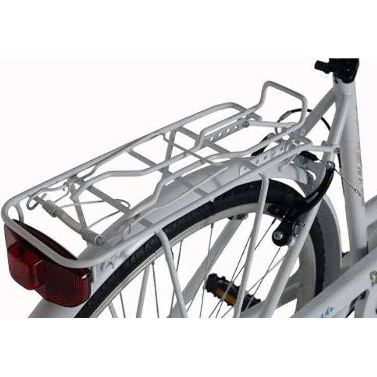 DaCapo Citybike Papilio 28'', 6-Gang-Schaltung, weiß mit Schmetterlingsmotiven, Korb, RH 48 cm – Bild 6