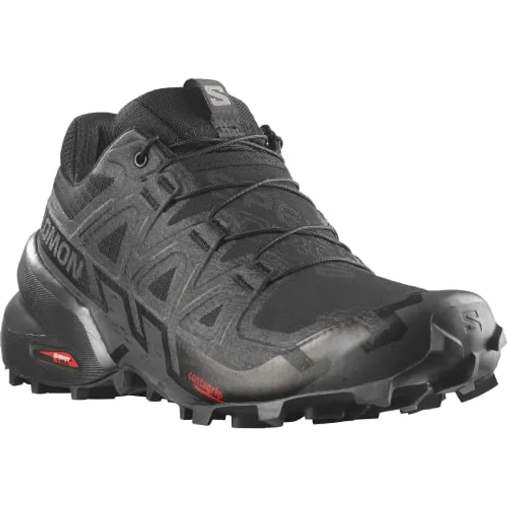 Salomon Speedcross 6, Trail Schuhe Damen mit robustem Mesh-Obermaterial und Schnellschnürung, Schwarz