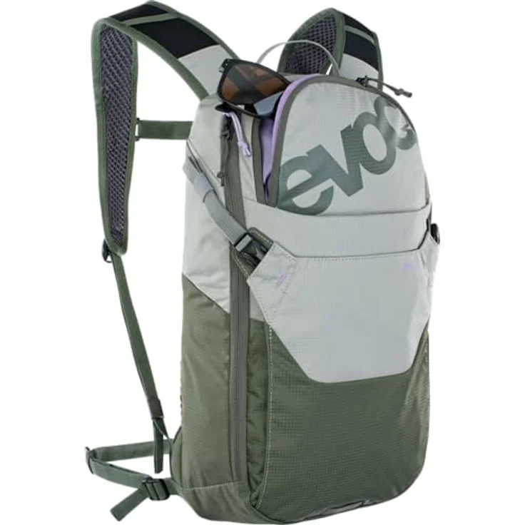 EVOC RIDE 8 Rucksack, 8 Liter Volumen, AIR-PAD-Rückenpolsterung, Helmhalterung, Steingrau/Dunkeloliv – Bild 3