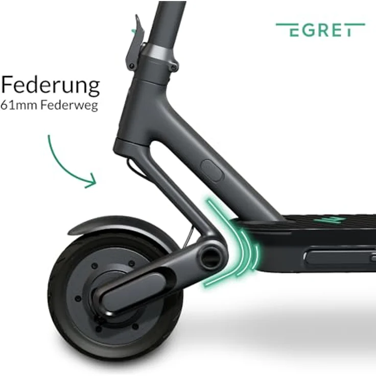 Egret E-Scooter Egret Ey! 1, 500 W, 20 km/h, 65 km Reichweite, schwarz – Bild 3