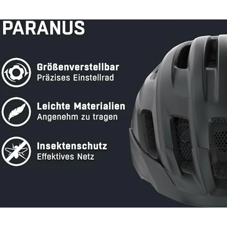 ALPINA Trekking-Fahrradhelm Paranus, schwarz, mit stoßabsorbierender EPS-Innenschale und großer Luftzirkulation – Bild 2