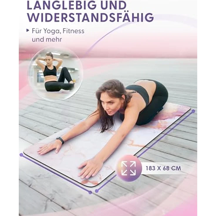 CASAFIT Casa Fit Premium Yogamatte, rutschfeste Fitnessmatte für Yoga und Pilates, extra-dick, mit Tragegurt – Bild 5