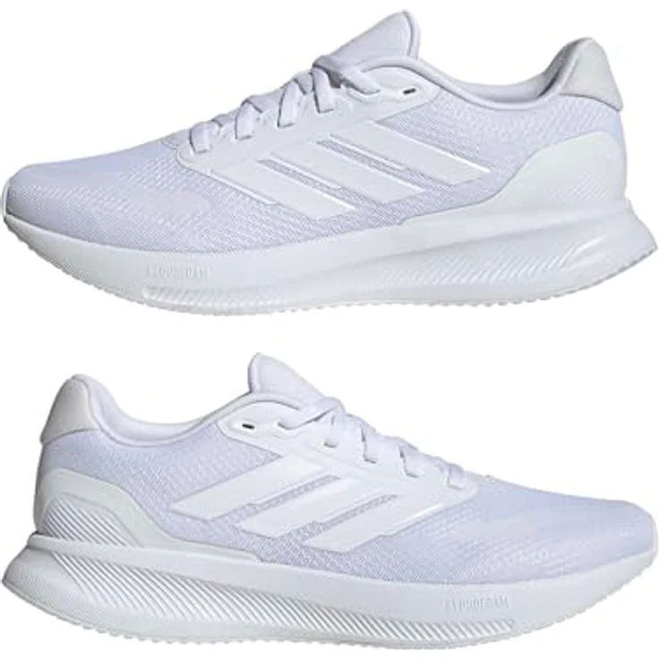 adidas Run Falcon 5, Herren Laufschuhe mit Cloudfoam-Zwischensohle, atmungsaktivem Mesh-Obermaterial, Weiss, Größe 44 2/3 – Bild 7