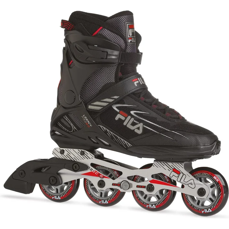 FILA FS Rol LEGACY PRO 80, Herren Rollschuhe mit Aluminium-Plattenteller, Fila Air Flow-Technologie und 80 mm Räder, schwarz/rot, Größe 45,5 (45.5) – Bild 1