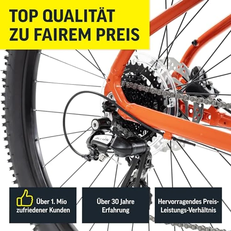 Axess DEBRIS Hardtail Mountainbike 29 Zoll, orange, mit Remote-Lockout und 2x8 Shimano Schaltung – Bild 4