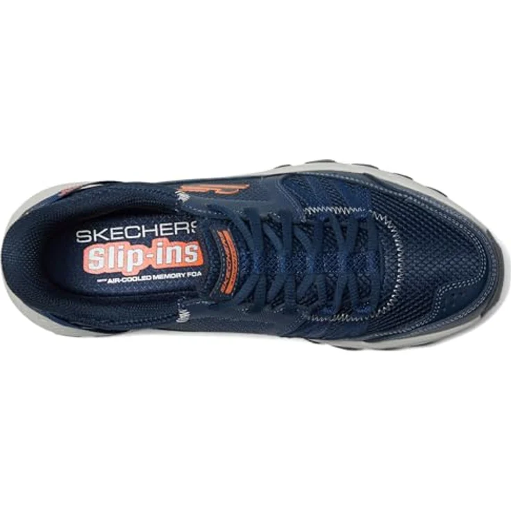 Skechers WIP 237634-NVOR, Herren Wanderschuhe aus Navy Leder/Textil mit orangenen Akzenten, Größe 44 – Bild 3