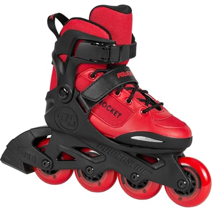 Powerslide Rocket Red 4-Rollen Kinder Inline Skate, verstellbare Größe, ABEC 7 Kugellager, leichte Unibody-Konstruktion – Bild 2