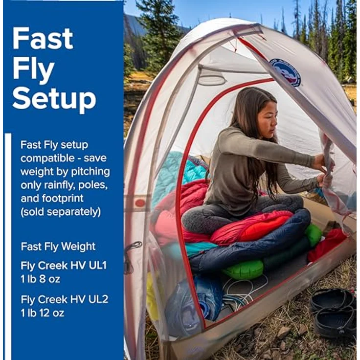 Big Agnes Fly Creek HV UL1 Bikepack Solution Dye Zelt, UV-beständig, Yellow-Greige, kompaktes Design mit Innenstauraum – Bild 5