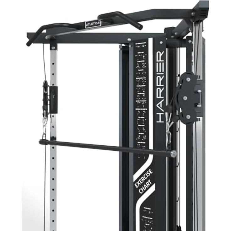 ATLETICA Harrier Kabelzugstation, 1:2 & 1:1 Übersetzung, 2x 90kg Gewichtsblock, Edelstahl-Komponenten, dualer Kabelzug, Functional Trainer – Bild 3