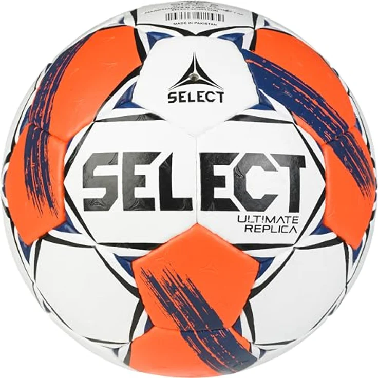 Select Replica EHF European League v25 Gr. 2, Handgenähter Trainingsball mit guter Griffigkeit, Weiss/rot – Bild 3
