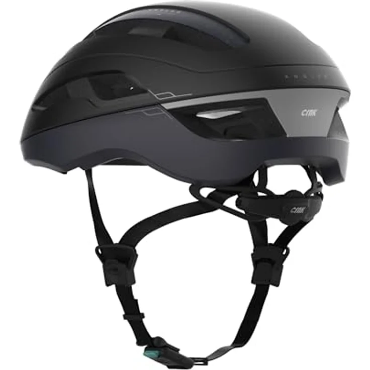 CRNK Angler Fahrradhelm, ultraleichter Rennrad & E-Bike Helm, aerodynamisch, stoßabsorbierend, belüftet, mit Magnetverschluss & Memory-Foam-Polster, schwarz, Größe L – Bild 5