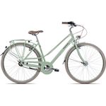 Bergrausch Marlies 7 Citybike Damenrad 28 Zoll tiefer Einstieg mintgrün 55, wartungsarm mit 7 Gängen und LED-Scheinwerfer