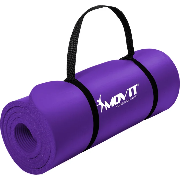 MOVIT Yogamatte XXL Pilates Gymnastikmatte, schadstoffgeprüft, mit Verschlussband, 190x100x1,5cm, Schwarz – Bild 1