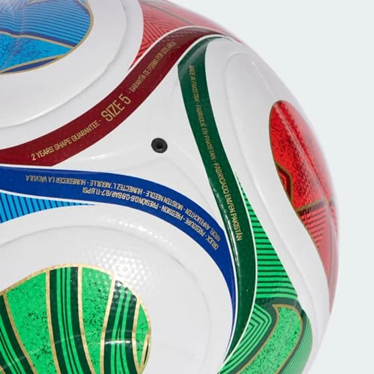 adidas Sportswear Fußball WC LGE J290, Junior Ball mit nahtloser TPU-Laminierung, 290g, weiß/royalblau/solblau – Bild 5