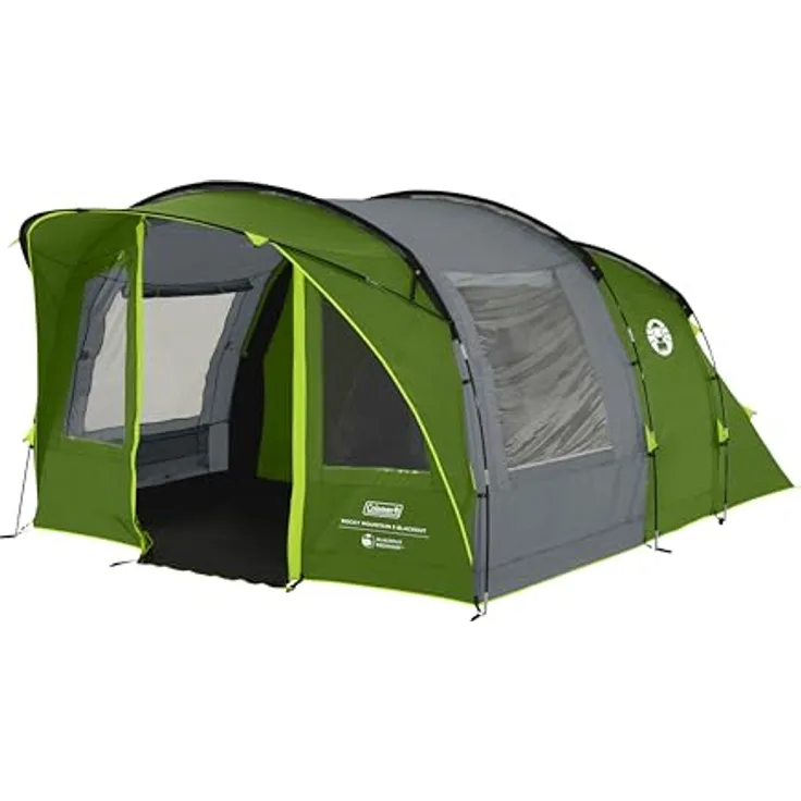 Coleman Rocky Mountain 5 Blackout Zelt | 5 Personen Familien-Tunnelzelt, 4500 mm wasserdicht, eingenähte Bodenplane