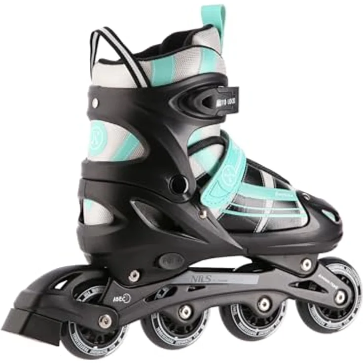 Nils Extreme 2-In-1 Inliner Eishockey Chaska, Blau-Grün, Größe S (31-34), Schnalleverschluss – Bild 3