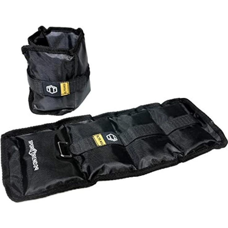 Sporttrend 24® Gewichtsmanschetten 2er Set, 2 x 0,75kg, starker Klettverschluss, Schwarz, ideal für Kraft- und Ausdauertraining – Bild 1