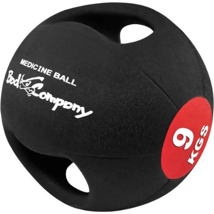 Bad Company I Pro-Grip Medizinball I Fitnessball mit Doppelgriff I Einzeln oder im Set I 9 Kg