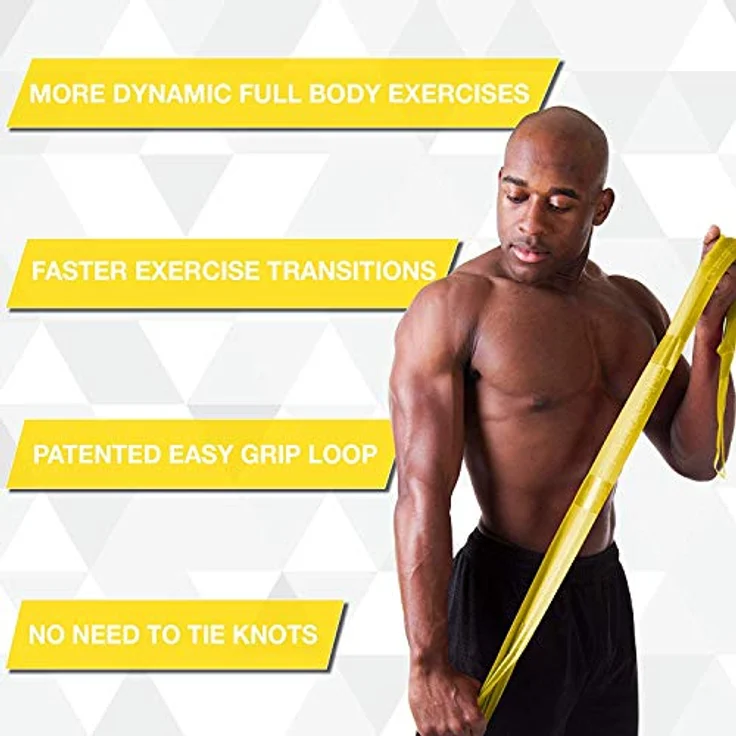 TheraBand CLX Latexfreies Widerstandsband, 110 Schlaufen für Pilates, Physiotherapie und Fitness, 22 Meter, gelb, leicht – Bild 2