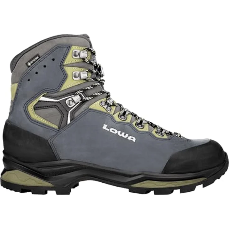 Lowa Camino Evo GTX, Trekkingstiefel mit GORE-TEX, wasserdicht, mittelbreite Passform, Stahlblau/Kiwi, Größe 45 – Bild 1