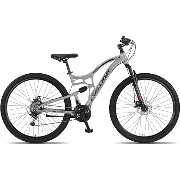 Chillaxx Bike Falcon Premium Mountainbike, 24 und 26 Zoll, Vollfederung, 21 Gang-Schaltung, Scheibenbremse, für Jungen, Mädchen, Damen und Herren – Bild 2