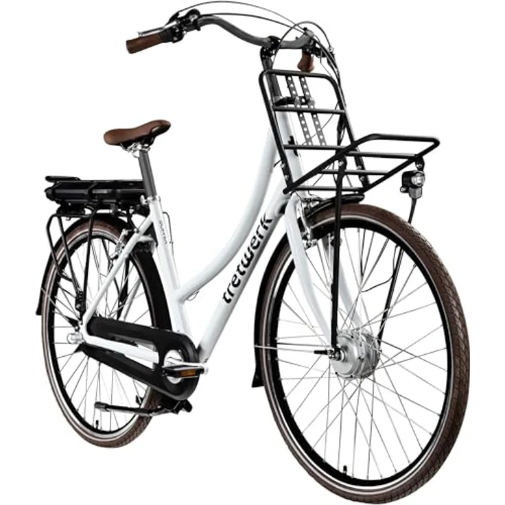 Tretwerk Sophia E-Bike, 28 Zoll Pedelec mit 3 Gängen, 522 Wh Akku, Bluetooth und App, schwarz/weiß – Bild 1