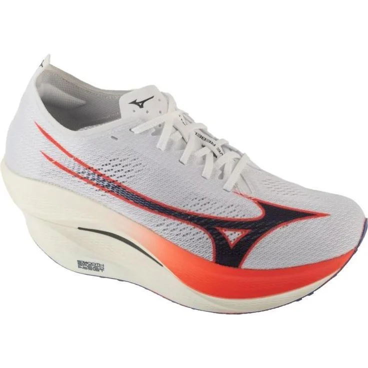 Mizuno Wave Rebellion Pro 3, Unisex Laufschuhe mit Mizuno Enerzy XP und G3-Außensohle, Weiss, Größe 40.5