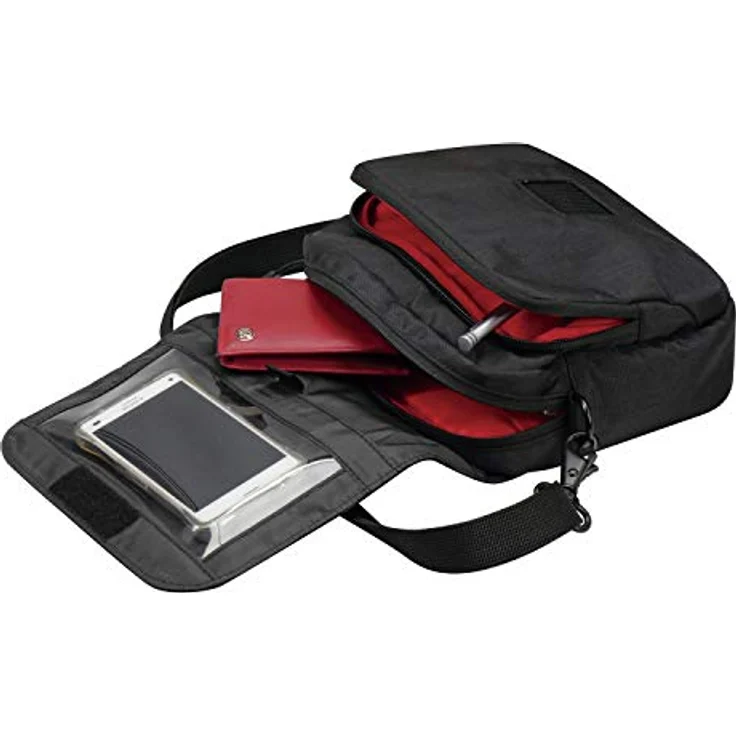 KLICKfix 0275PS SmartBag Touch, Fahrradtasche mit Smartphonefach, Schultergurt, Black-Red, 1,8 Liter – Bild 4