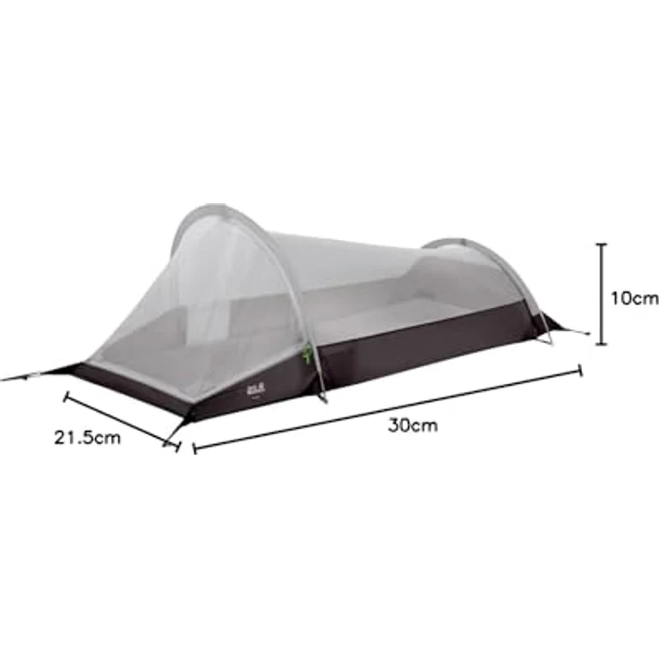 Jack Wolfskin Gossamer II Tunnelzelt für 2 Personen, mountain green, mit 2 Eingängen und 2 Innentaschen – Bild 3